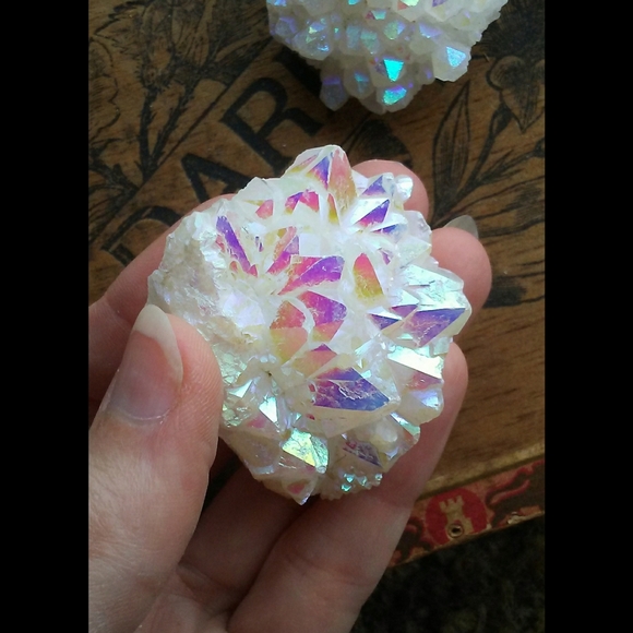 💖💜Aura Quartz Crystal Cluster - S - Picture 10 of 14